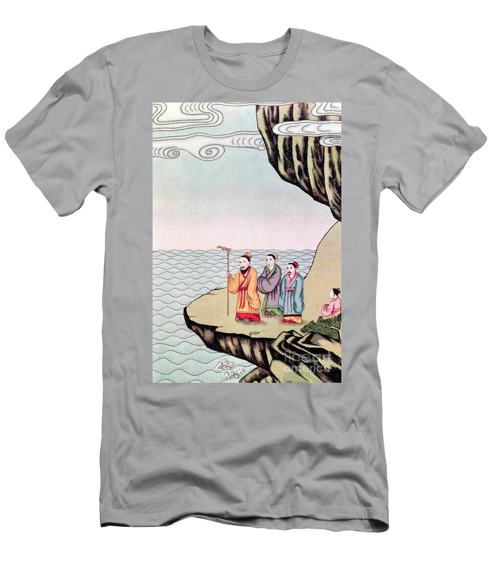 Confucius Contemplating the Course of a River Chinese School T-Shirt