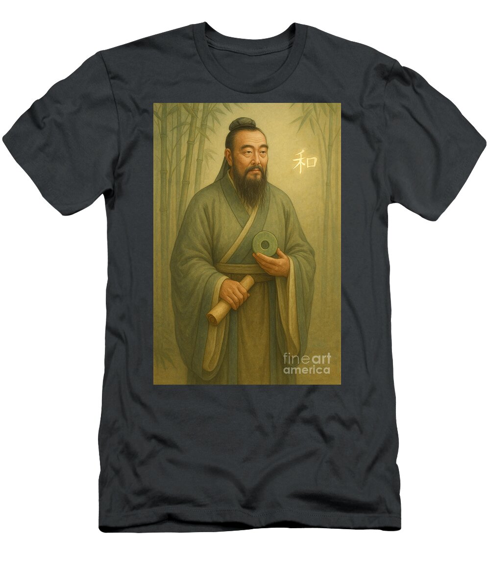 Confucius Sage of Harmony Wistaria Whispers T-Shirt