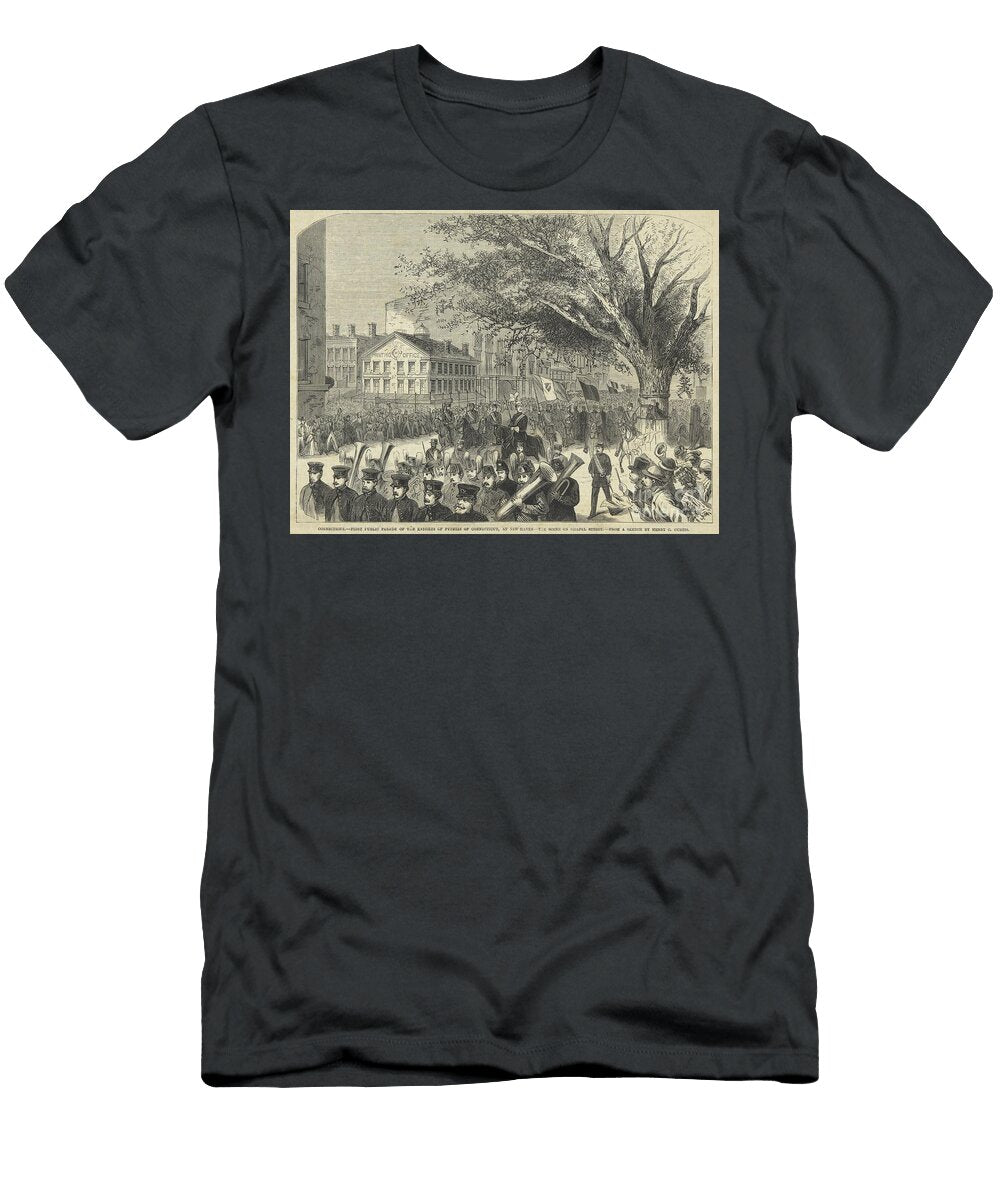 Connecticut First Public Parade of the Knights of Pythias of Connecticut At New Haven the Scene on Chapel Street From Harpers Weekly American School T-Shirt