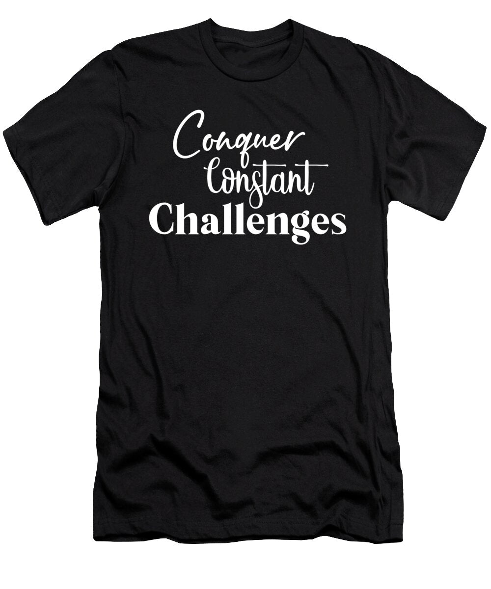 Conquer Challenges Gym Hustle Success Motivational Matthew Chan T-Shirt