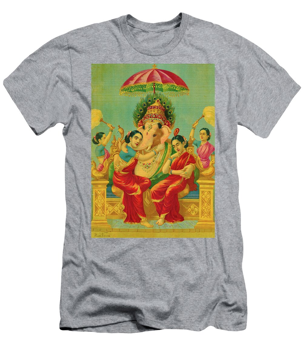 Consorts of Ganesha Ravi Varma T-Shirt