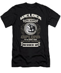 Construction Metal Melting Welder Using a High School Diploma to Fix What Your College Degree Messed Up Funny Sarcastic Welding Gift Thomas Larch T-Shirt