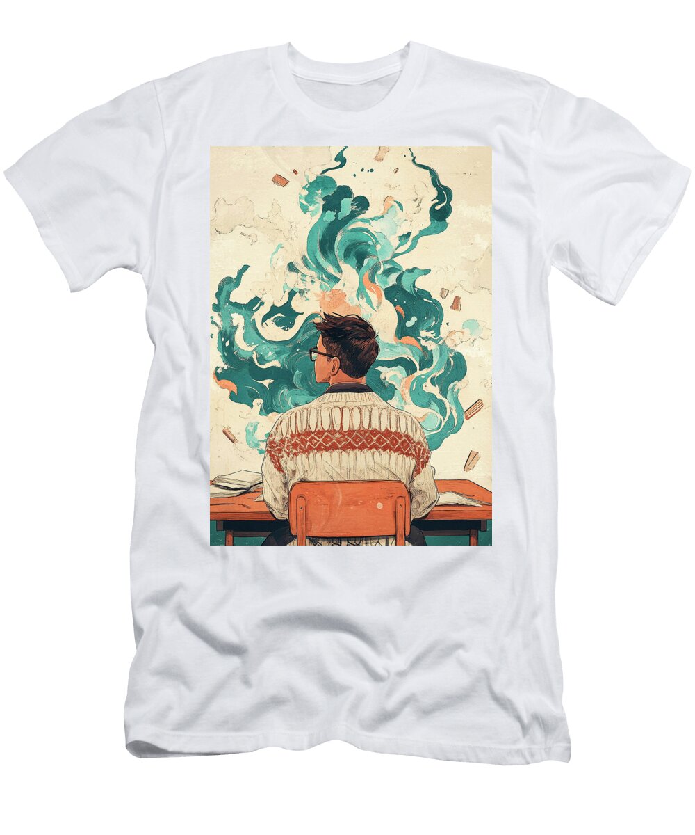 Contemplative Artist in Thoughtful Moment Rhys Jacobson T-Shirt