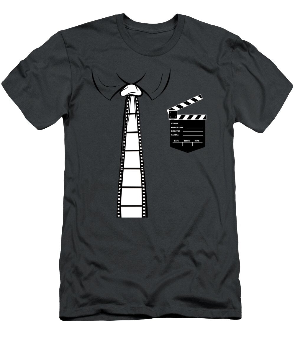 Cool Filmmaker Tie Costume Funny Diy Director Outfit Mustar Mario T-Shirt