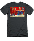 Cornerstore Hockey Game in Verdun Pierrette Patates Restaurant Montreal Verdun Winter Hockey Scenes Carole Spandau T-Shirt