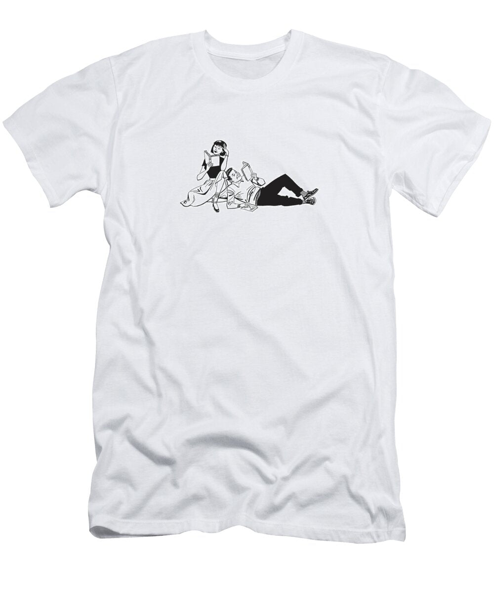 Couple Reading Together Csa Images T-Shirt
