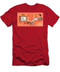 Couple Watching a Retro Television in Their Den 1958 Screen Print American School T-Shirt