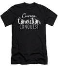 Courage Conquest Gym Hustle Success Motivational Matthew Chan T-Shirt