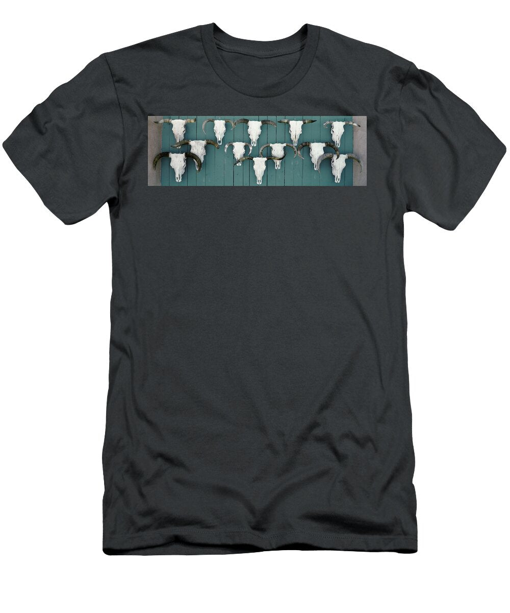 Cow Skulls Hanging on Planks Taos New Animal Images T-Shirt
