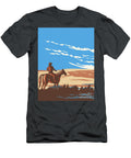 Cowboy and Horse At West Block of Grasslands National Park in Saskatchewan Canada Wpa Poster Art Aloysius Patrimonio T-Shirt