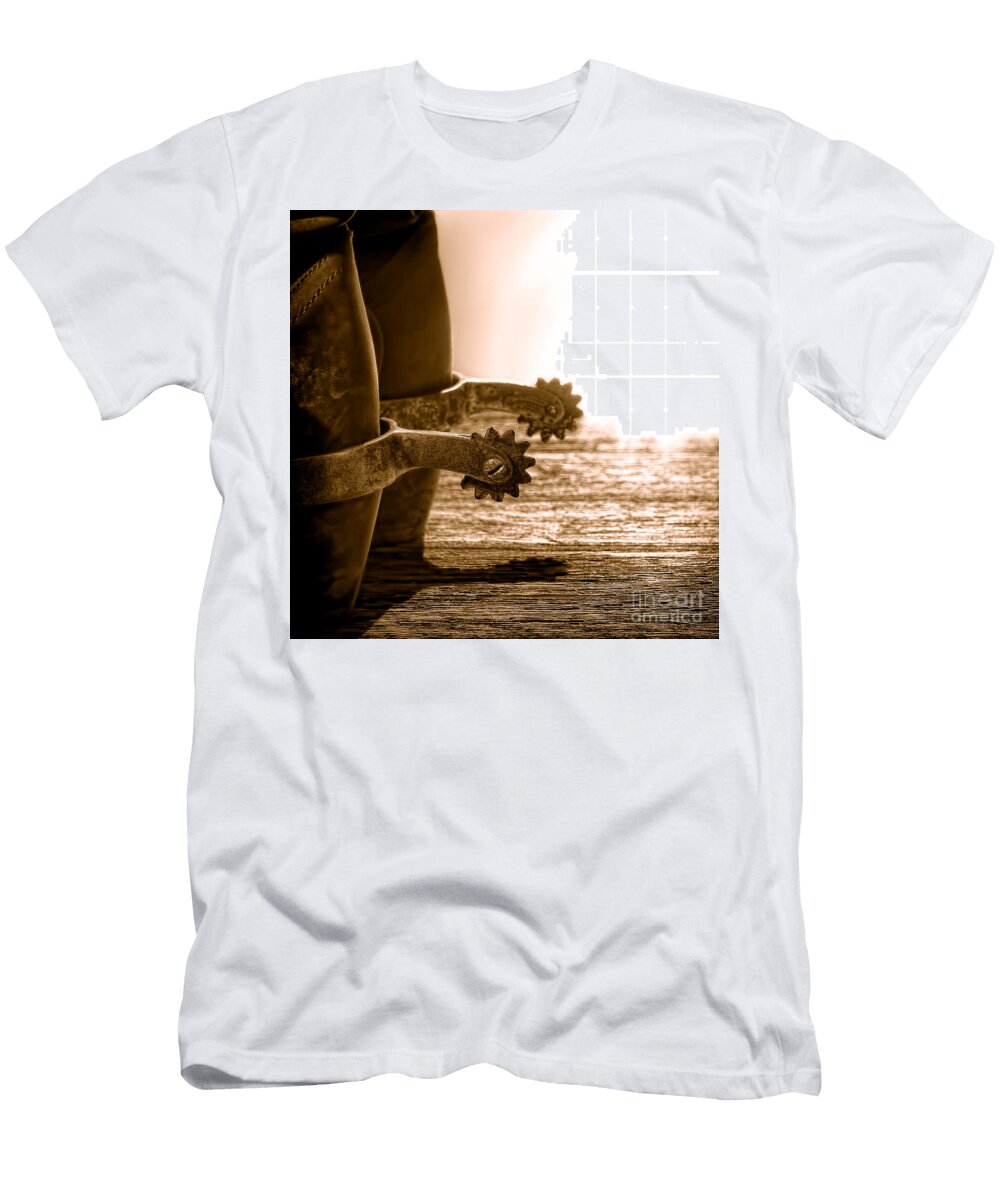 Cowboy Boots and Riding Spurs Sepia American West Legend T-Shirt