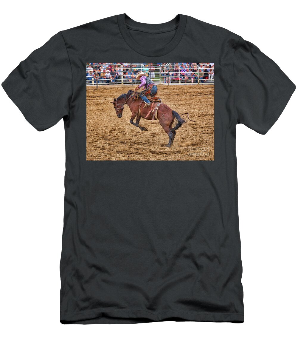 Cowboy Bronco Riding At the Rodeo Randy Steele T-Shirt
