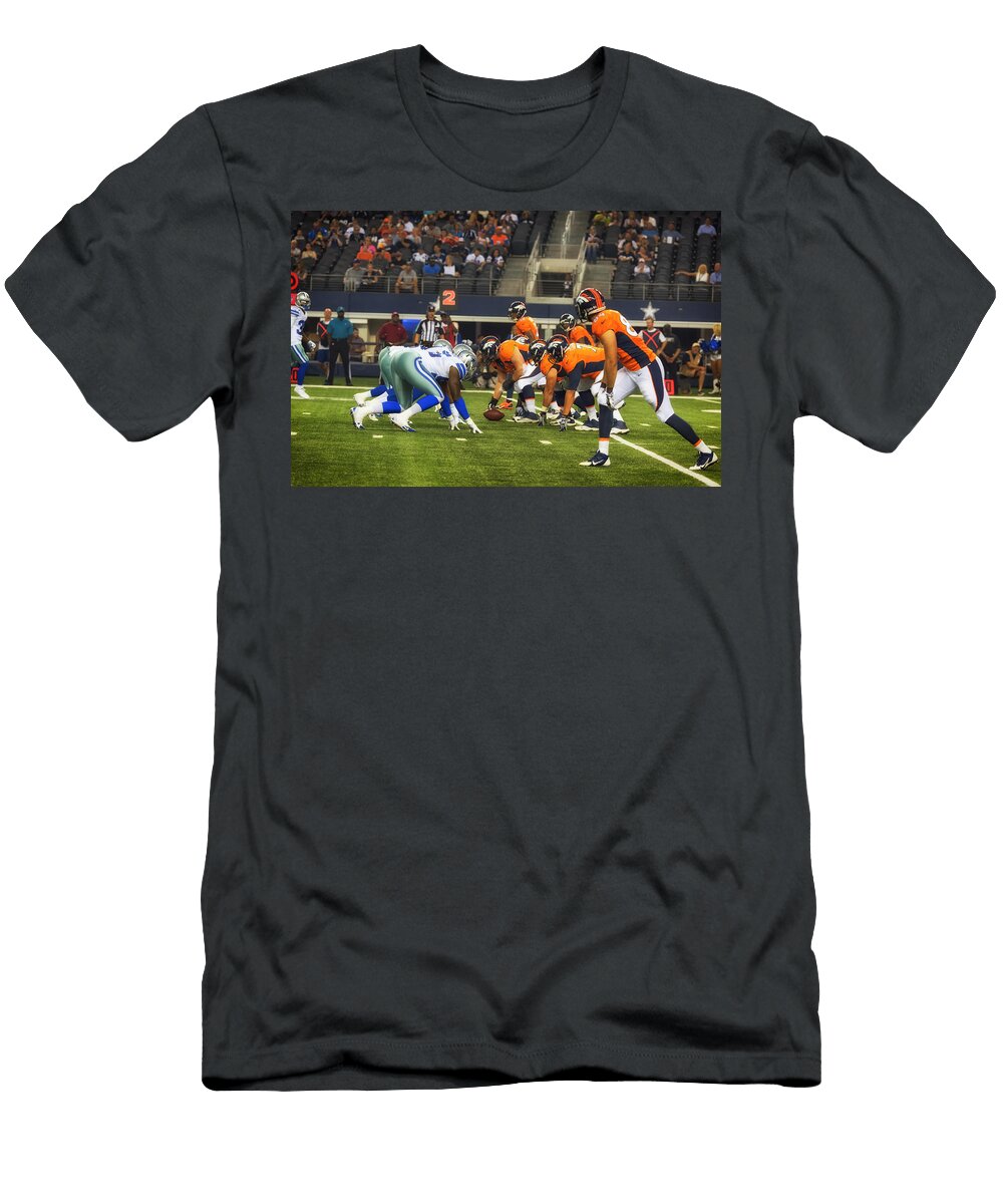 Cowboys and Broncos At the Line Mountain Dreams T-Shirt