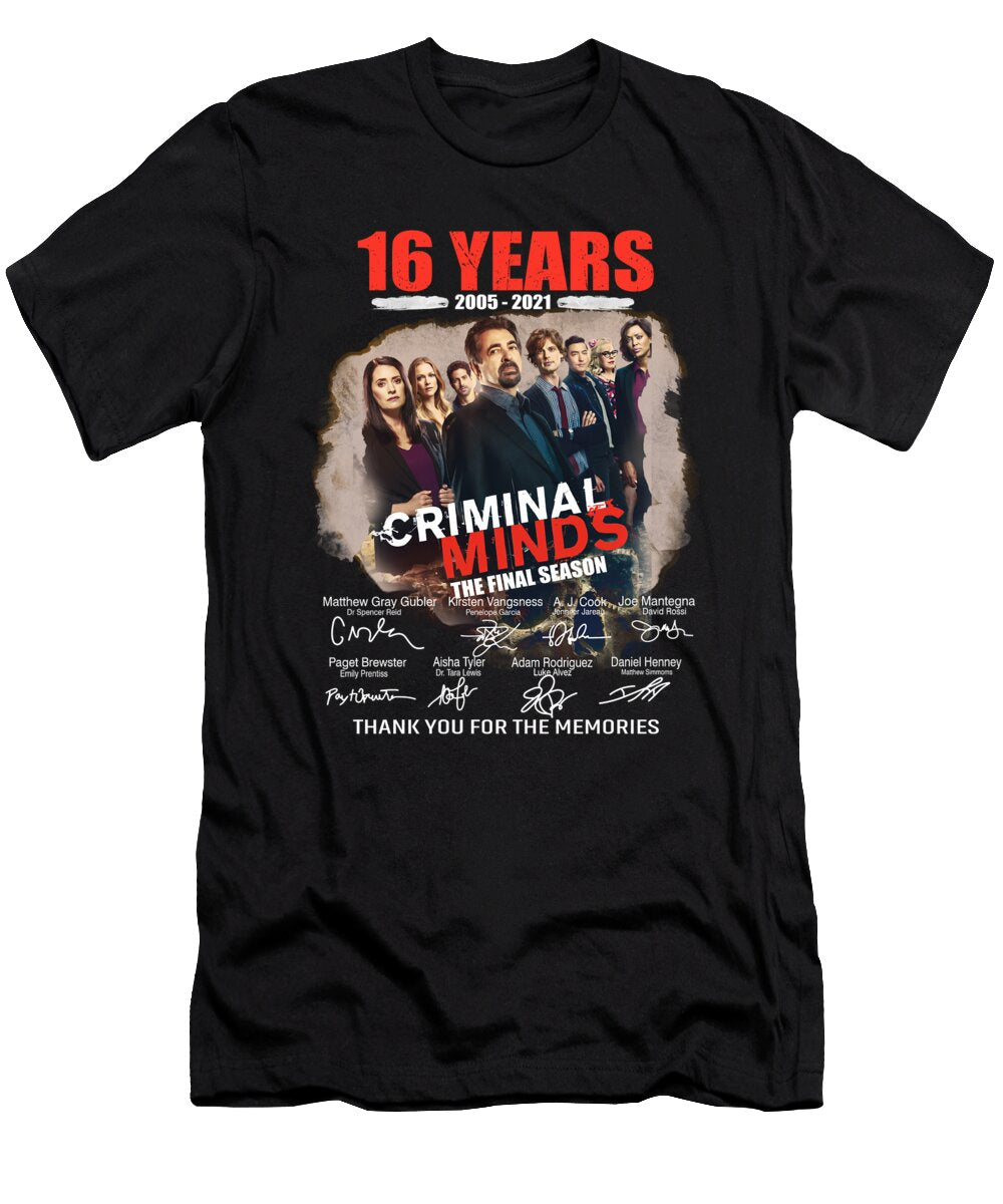 Criminal Minds the Final Season 16 Years 2005 2021 Thank You for the Memories Cast Signatures Thh T-Shirt