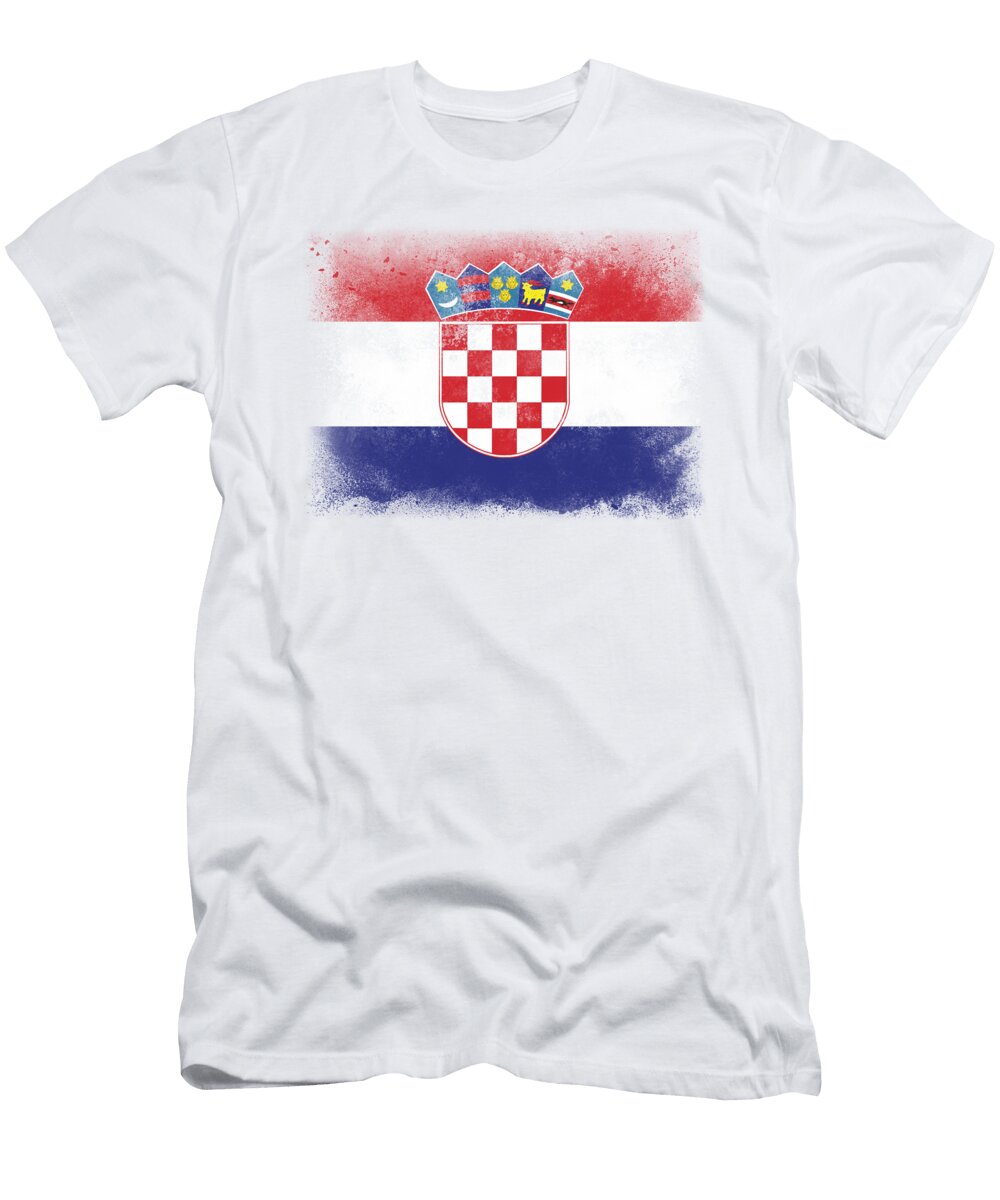 Croatia Flag Psychoshadow Art T-Shirt