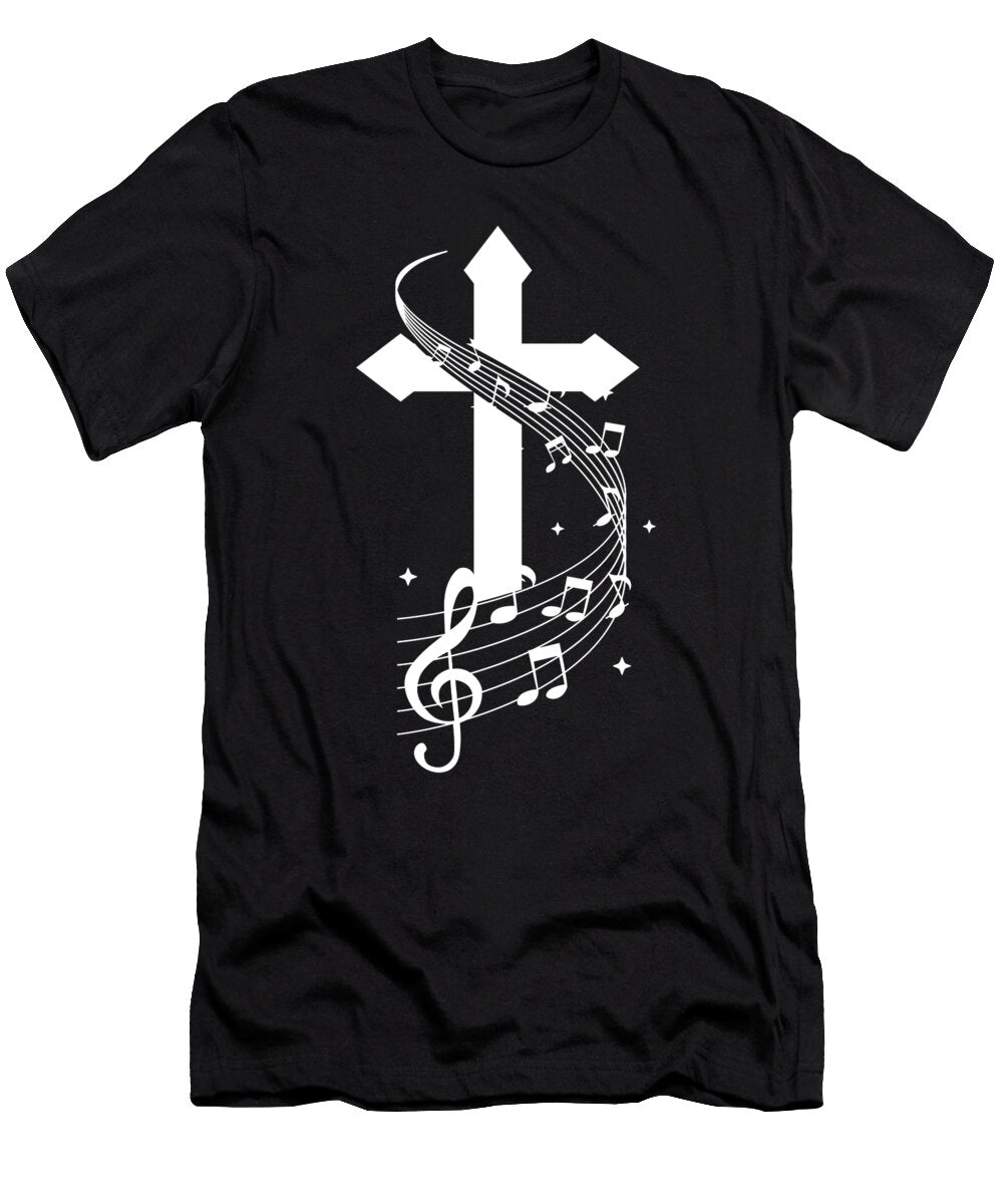 Cross Music Notes Musician Singer Singing Gift Thomas Larch T-Shirt