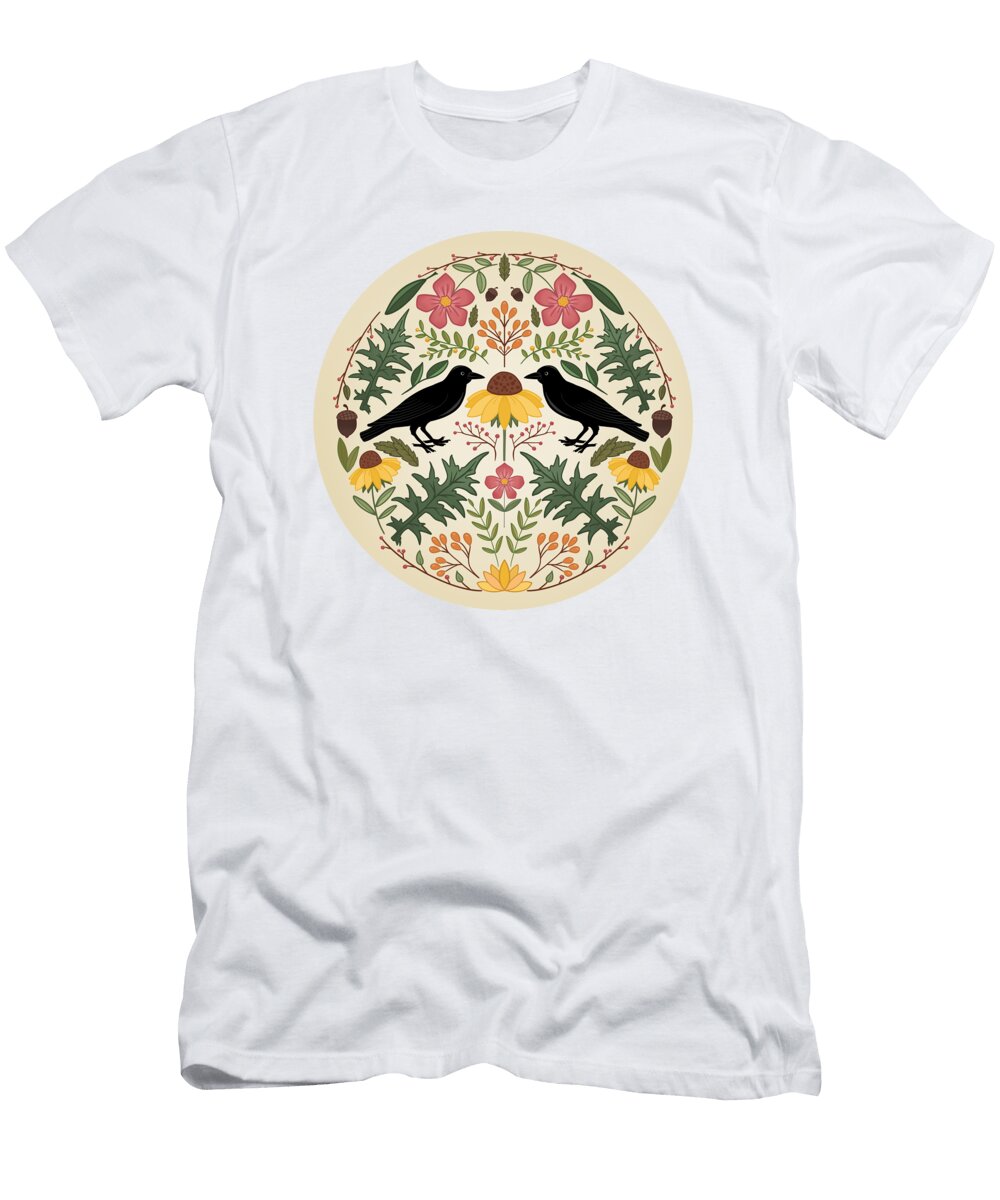Crows Wild Roses Thistles and Sunflowers Little Bunny Sunshine T-Shirt