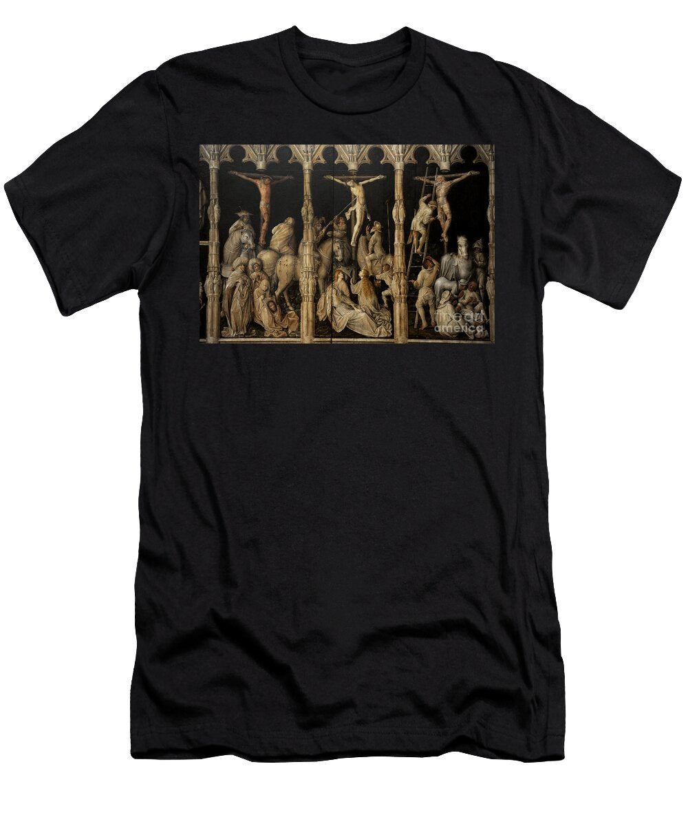 Crucifixion with Saints Coloman Quirin Castor and Chrysogonus Ca 1440 By Gabriel Angler 1405 1462 Unknown Artist T-Shirt
