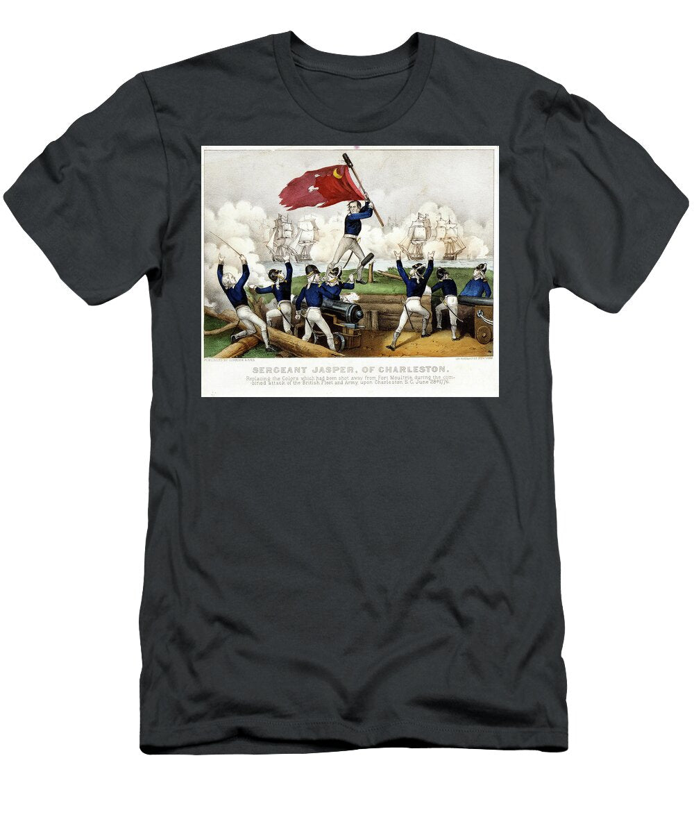 Currier and Ives Sergeant Jasper of Charleston Adam Asar T-Shirt