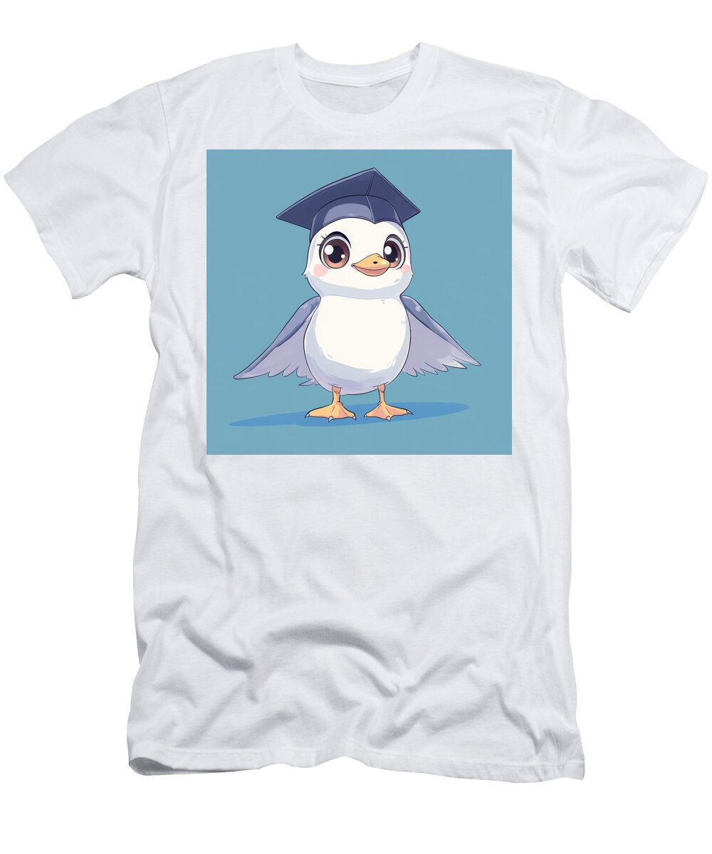 Cute Baby Seagull Wearing a Graduation Cap Breanne Bigbang T-Shirt