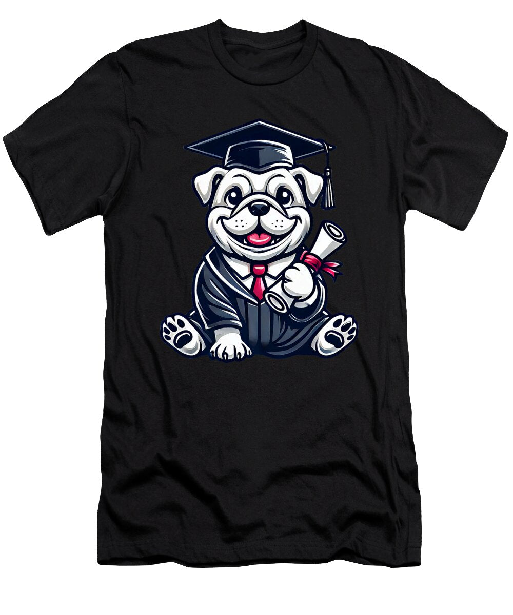 Cute English Bulldog Dog Graduation Sophie Eleanor T-Shirt