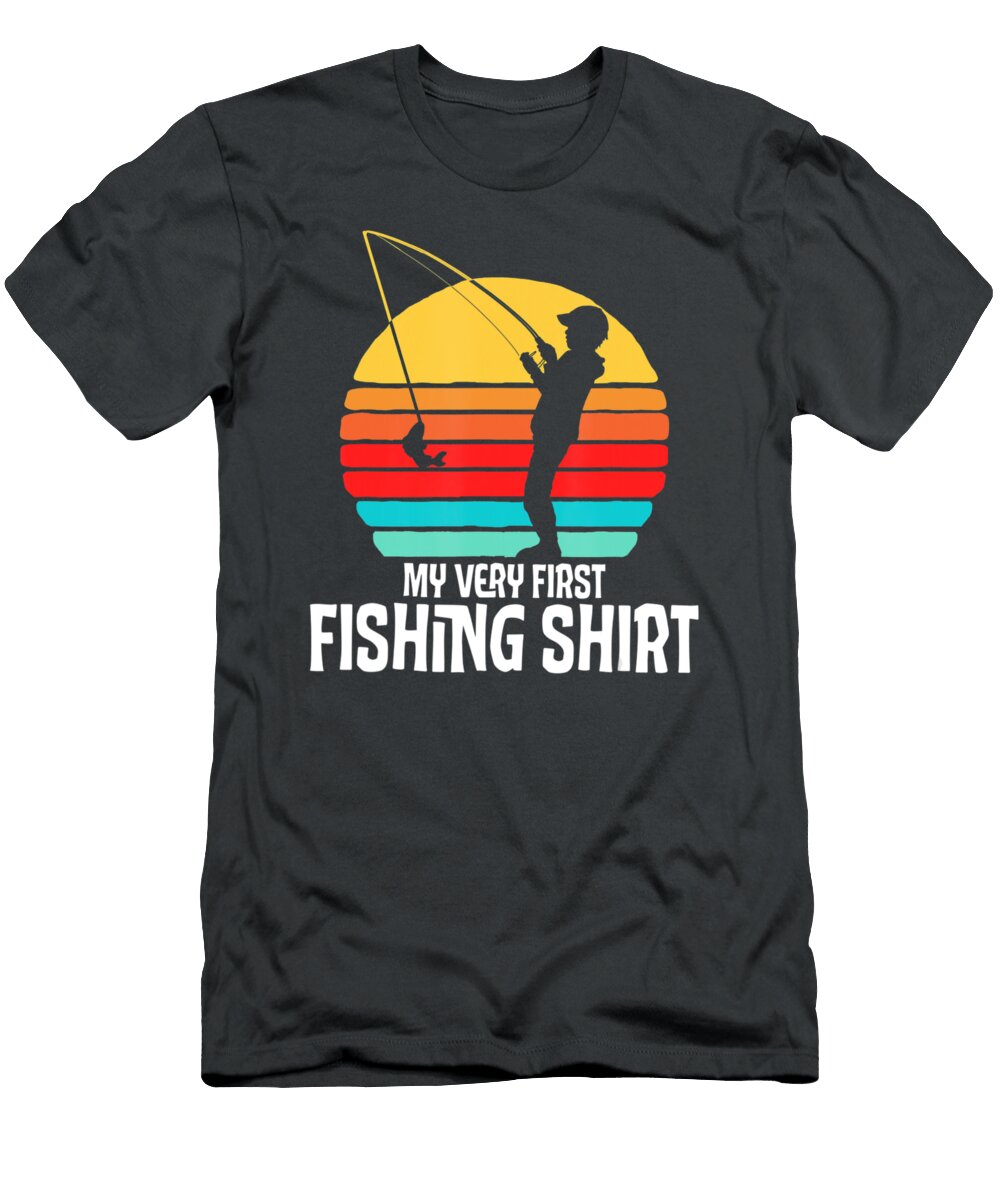 Cute Fishing Kid 80s Style Sunset My First Fishing Nhat Ich Bui T-Shirt