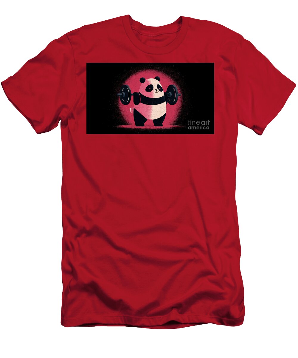 Cute Panda Lifts Weights in Gym Beautiful Things T-Shirt