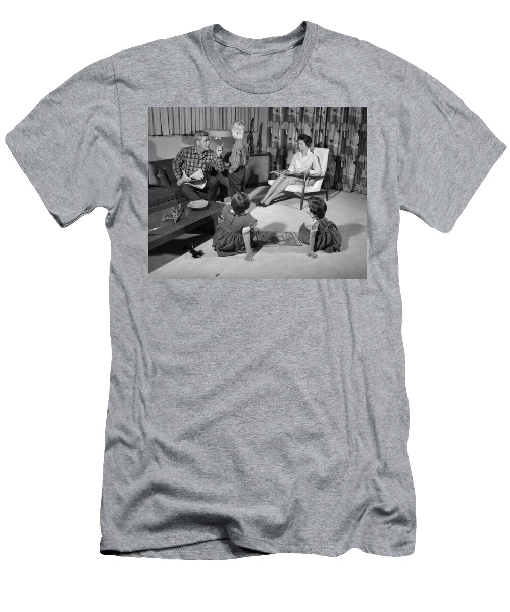 Dad Lecturing Boy As Family Looks on H Armstrong Robertsclassicstock T-Shirt