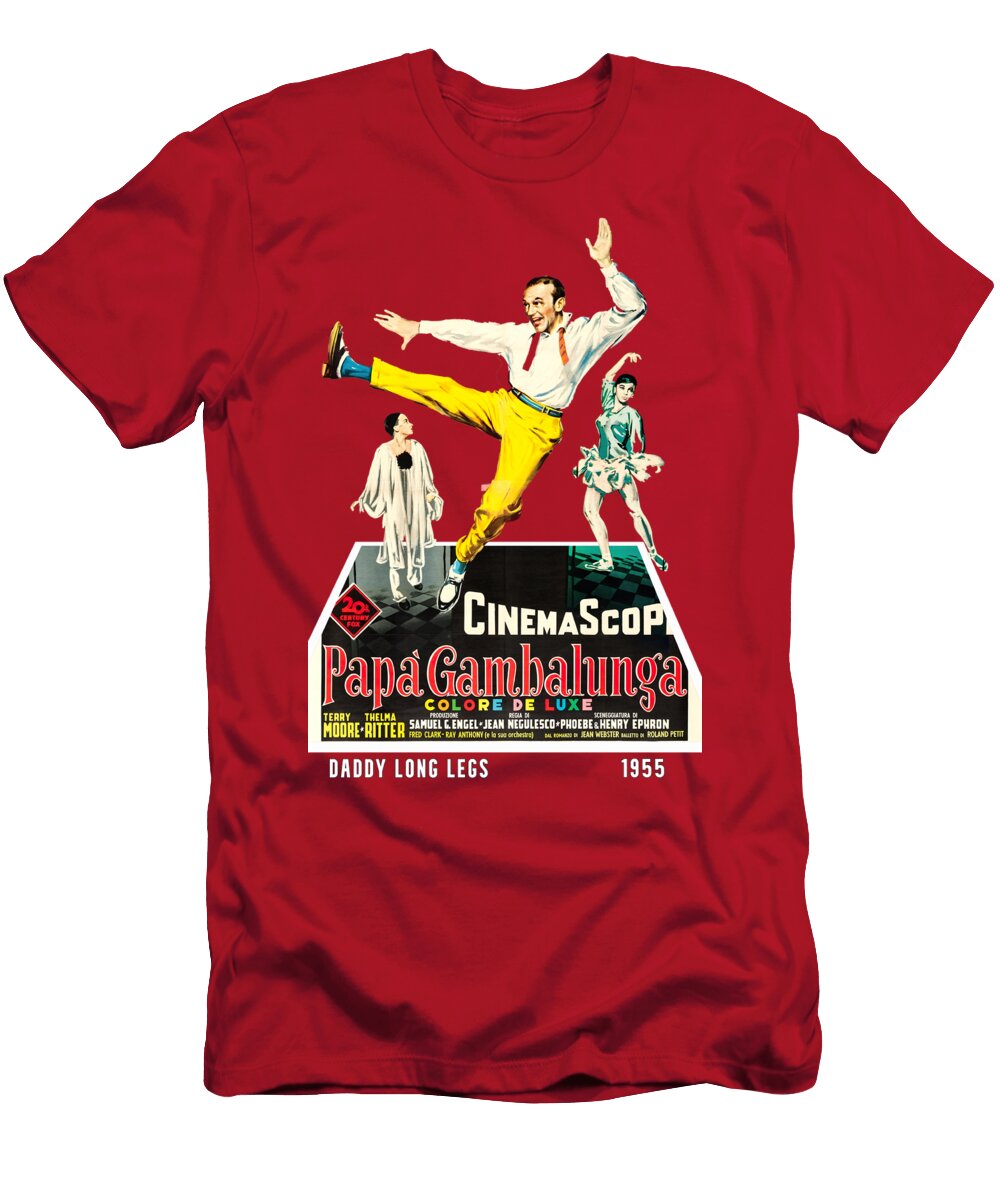 Daddy Long Legs 1955 3d Movie Poster Stars on Art T-Shirt