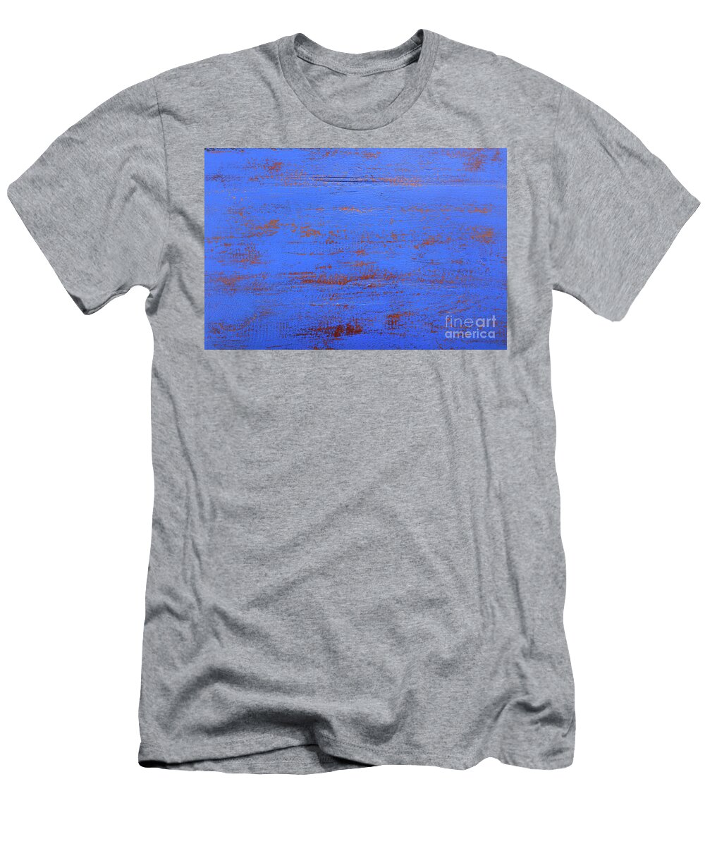 Dark Blue Rustic Wood Background Milleflore Images T-Shirt
