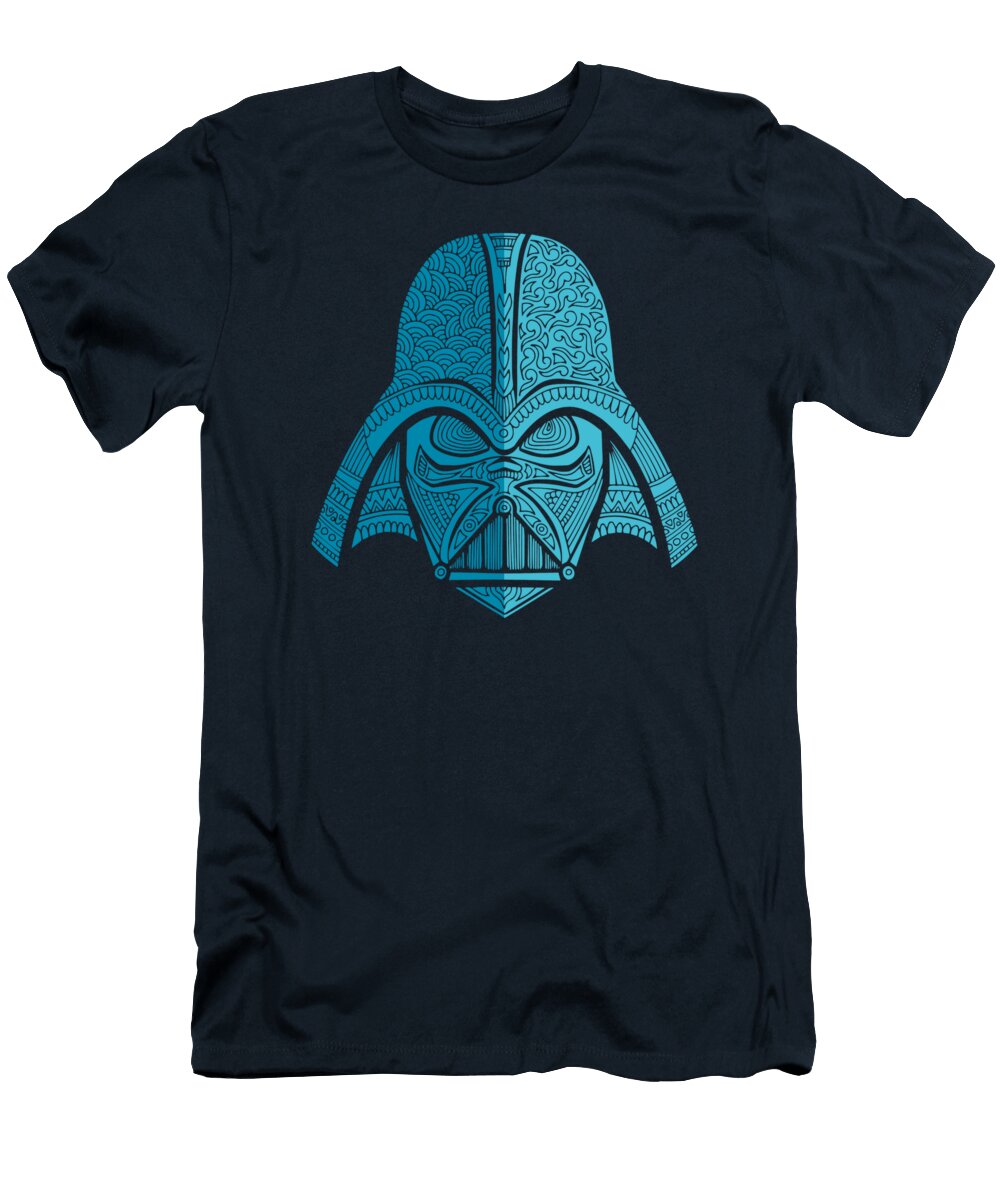 Darth Vader Star Wars Art Blue Navy Studio Grafiikka T-Shirt