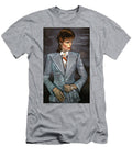 David Bowie in Grey Suit Black Velvet Painting Andres Gonzalez T-Shirt