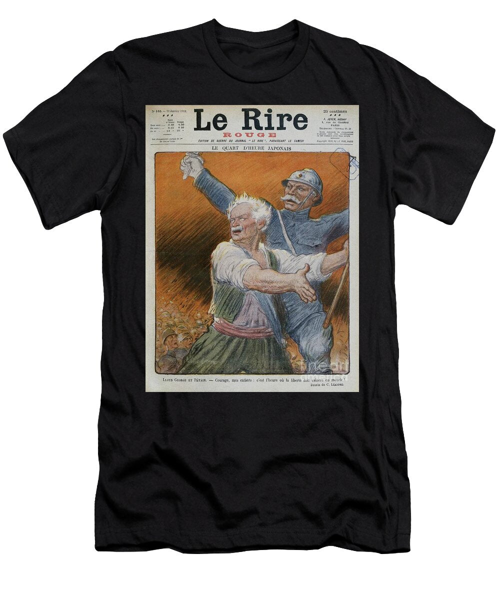 David Lloyd George and Petain Front Cover Illustration From Le Rire Rouge 12th January 1918 Charles Leandre T-Shirt