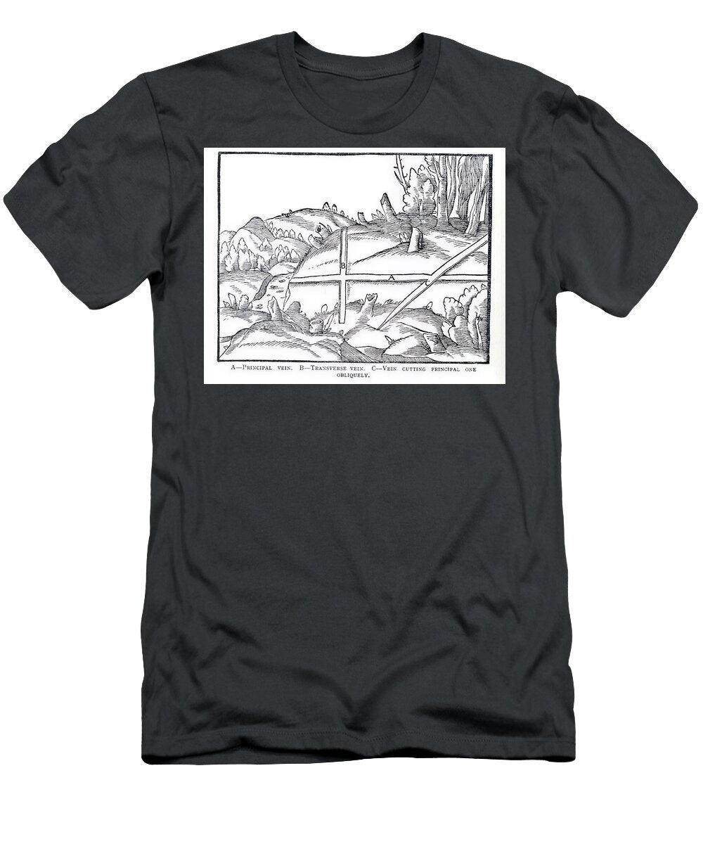 De Re Metallica Geological Vein Cross Section Diagram At1 Historic Illustrations T-Shirt