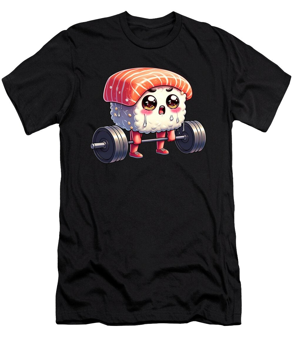 Deadlift Weightlifting Funny Fitness Workout Gym Sushi Lover Job T-Shirt