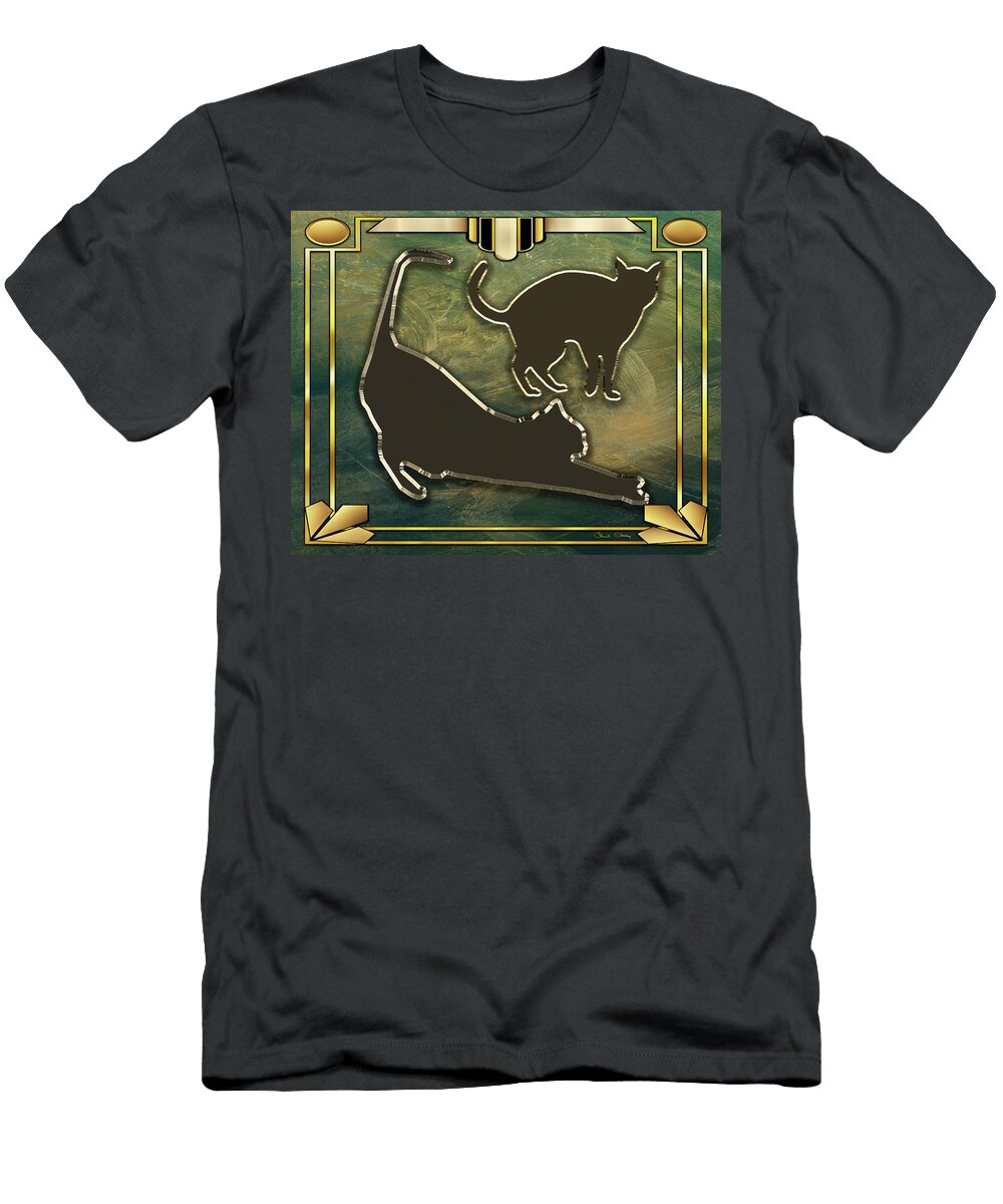 Deco Cat Stretching Chuck Staley T-Shirt