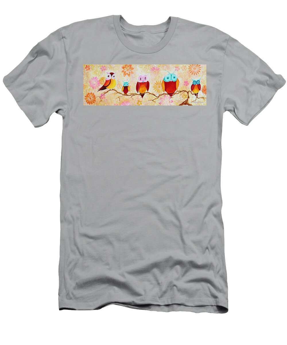 Decorative Whimsical Owl Owls Chi Omega Painting By Megan Duncanson Megan Duncanson T-Shirt