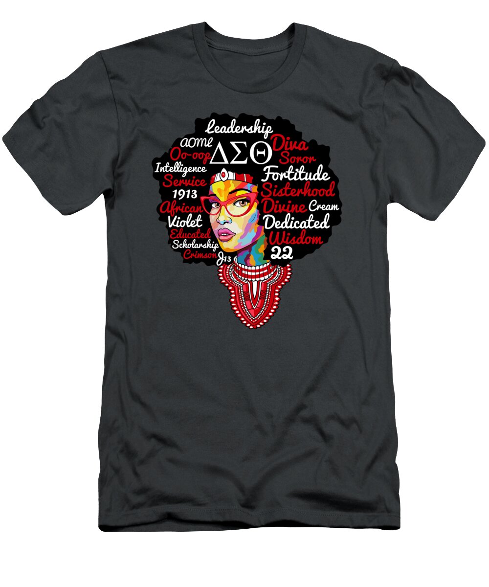 Delta Sorority Natural Hair Woman Sigma Theta Paraphernal Bruini Rukay T-Shirt