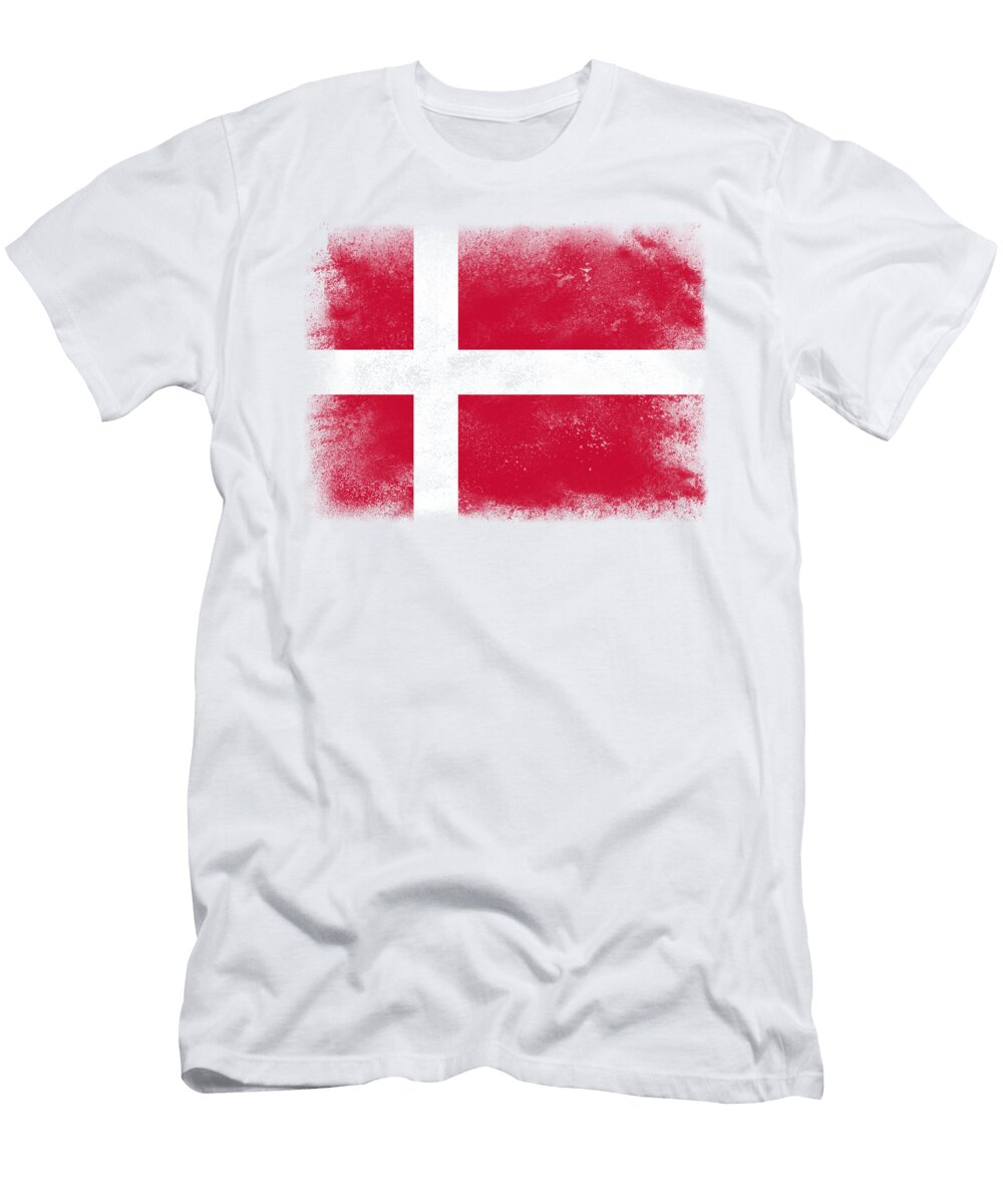 Denmark Flag Psychoshadow Art T-Shirt