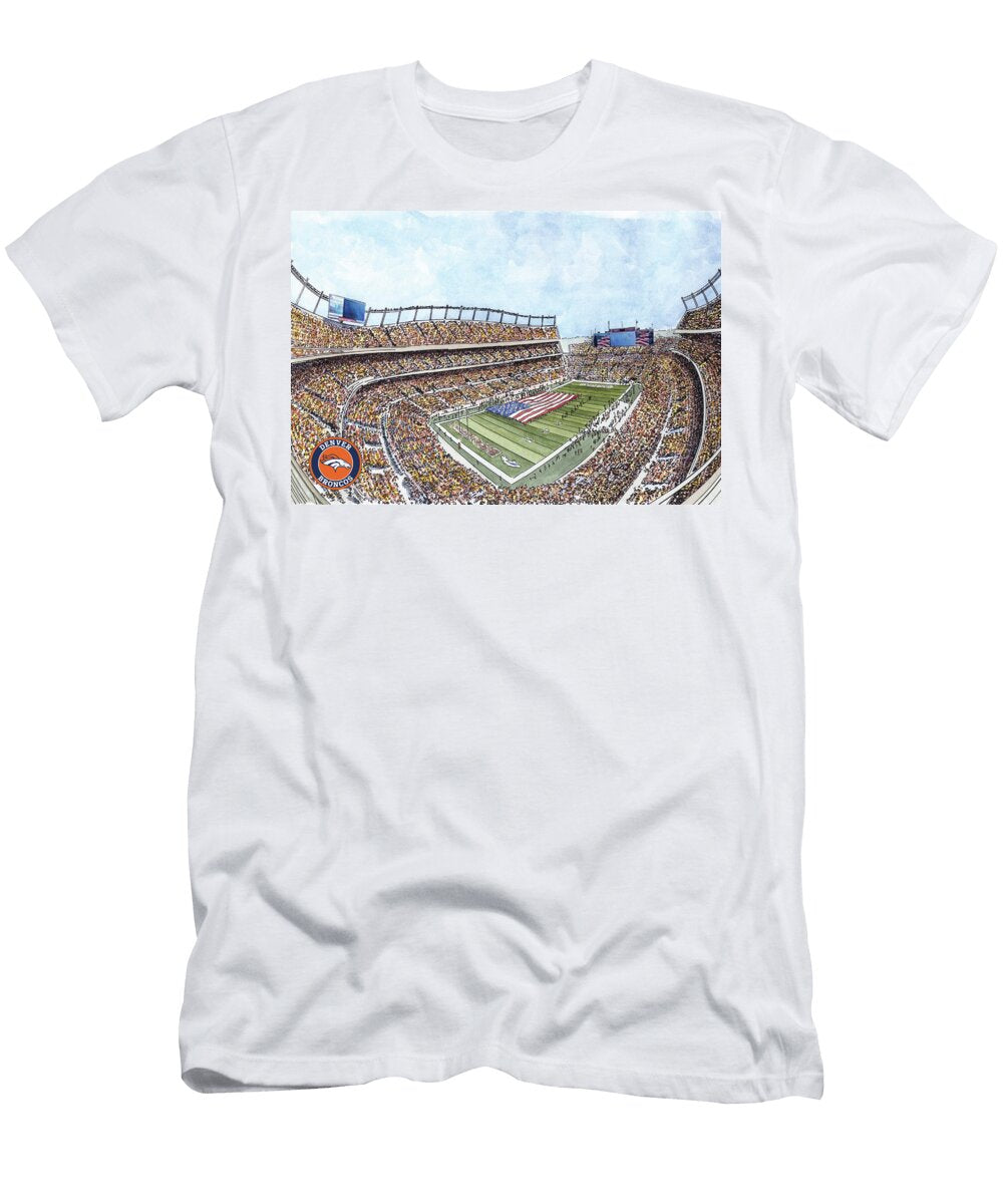 Denver Broncos Empower Field At Mile High John Stoeckley T-Shirt