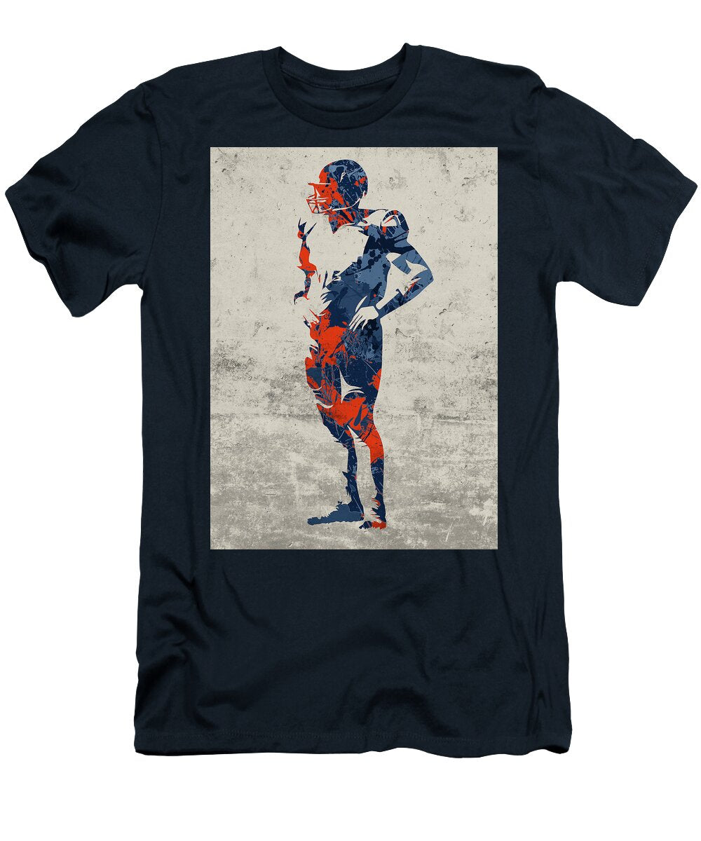 Denver Broncos Linebacker Football Player Paint Splatters Abstract Portrait Design Turnpike T-Shirt