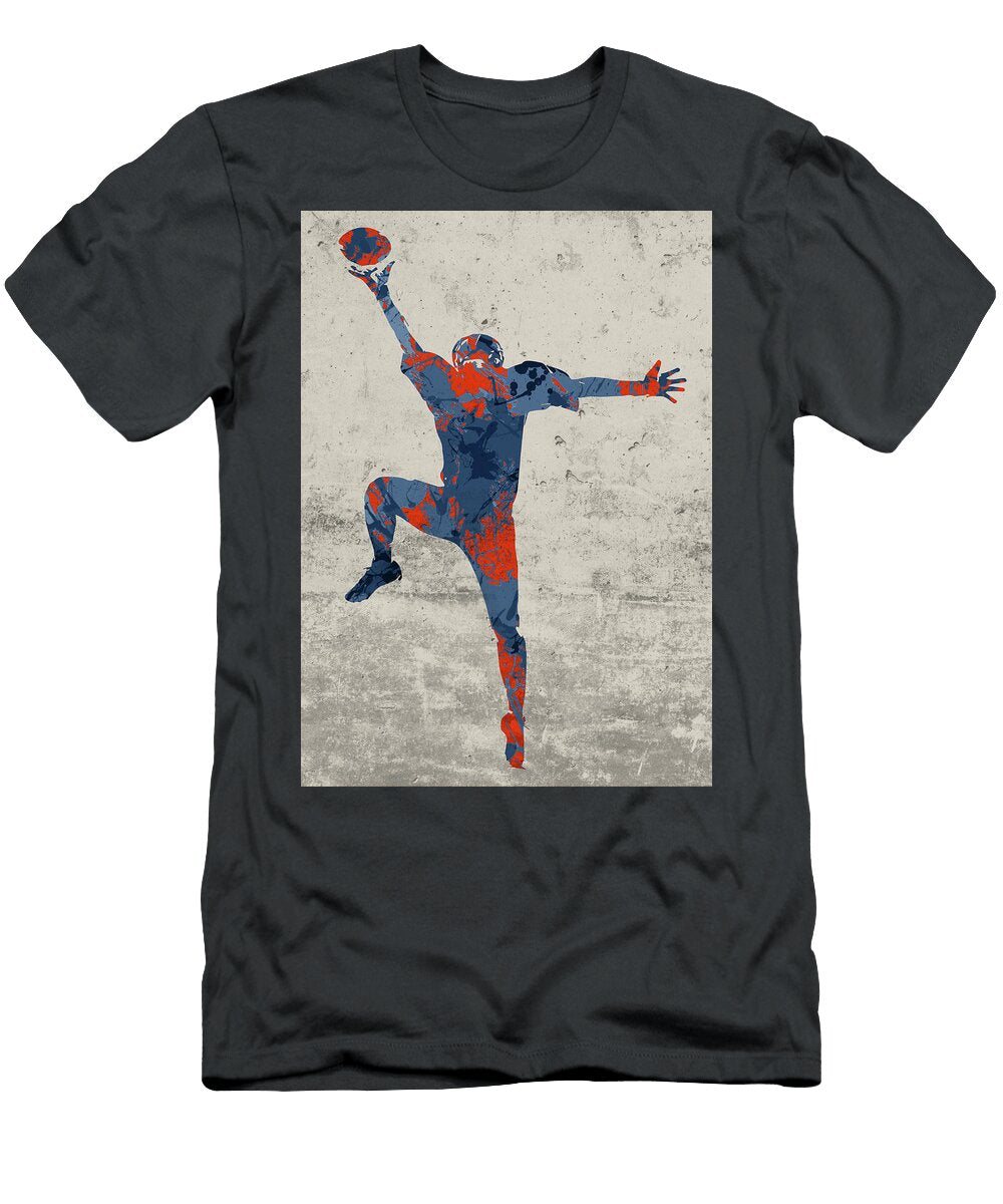 Denver Broncos Wide Receiver Football Player Paint Splatters Abstract Portrait Design Turnpike T-Shirt