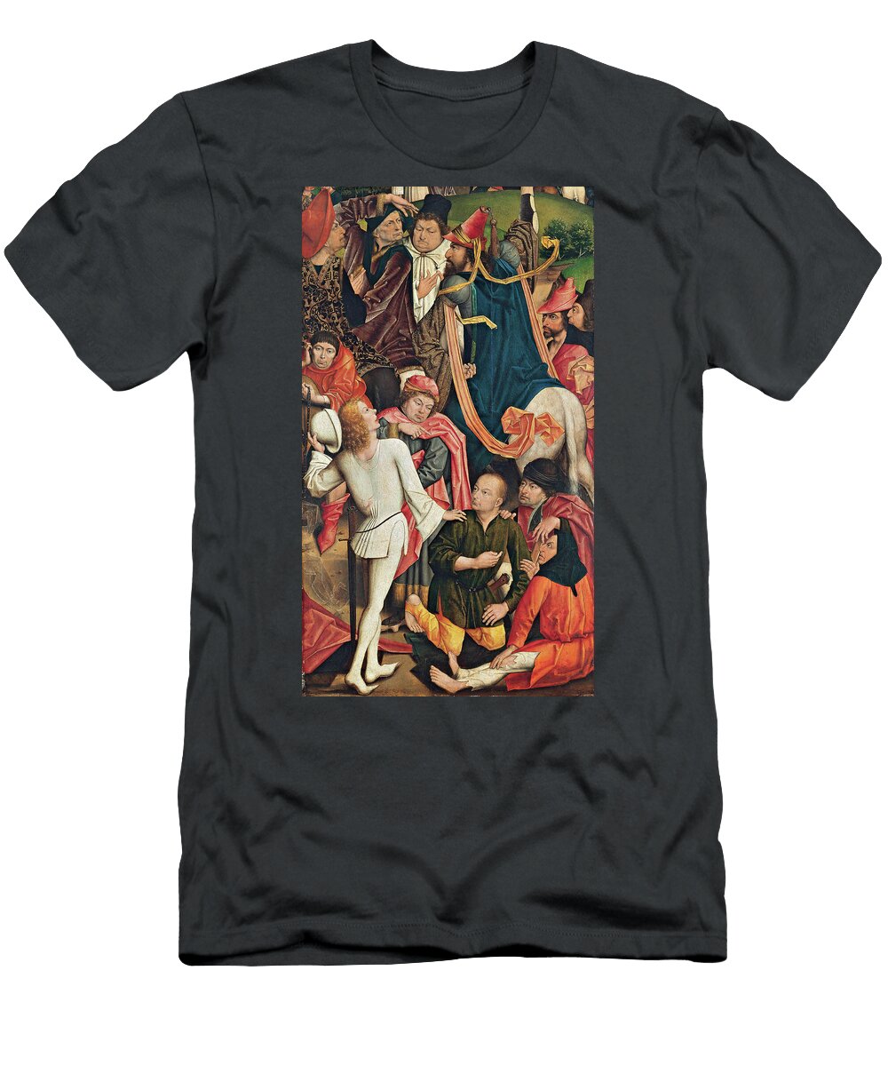 Derick Baegert Ca 1440 Wesel Ca 1515 Knights and Soldiers Playing Dice for Christs Derick Baegert the Elder C 1440 C 1515 T-Shirt
