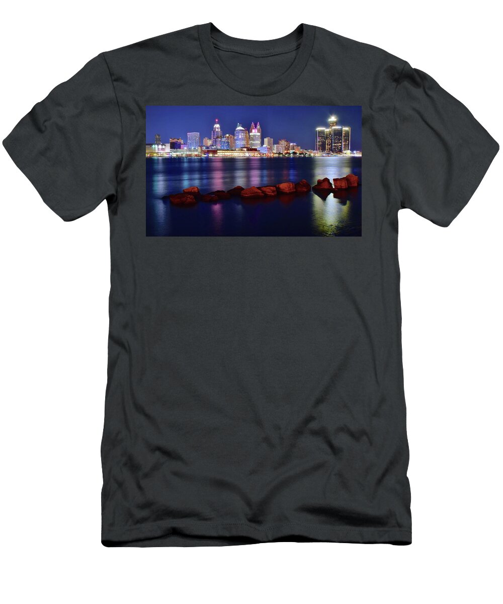 Detroit Michigan Night 2016 Frozen in Time Fine Art Photography T-Shirt