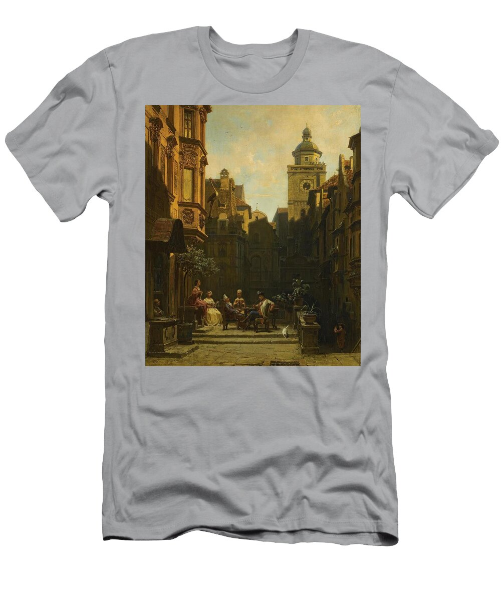 Die Plauderstunde a Good Gossip Art Carl Spitzweg German T-Shirt