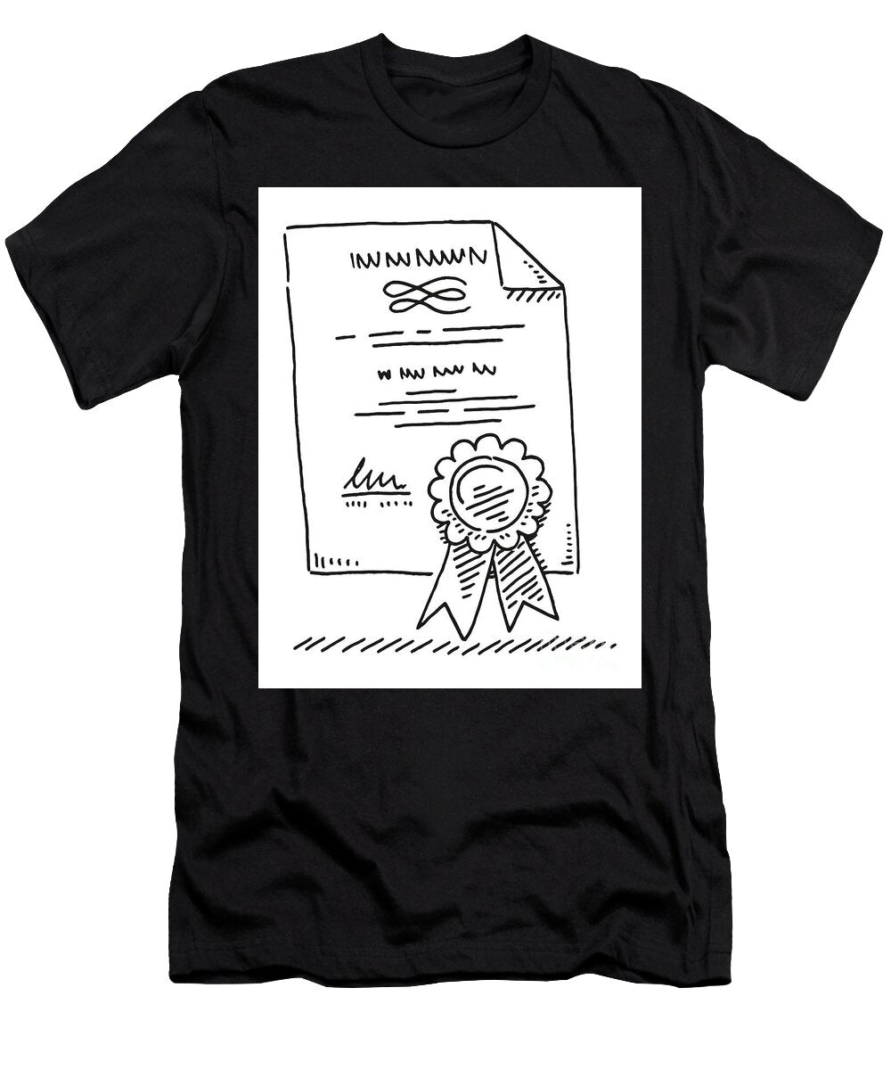 Diploma Certificate Document Drawing Frank Ramspott T-Shirt