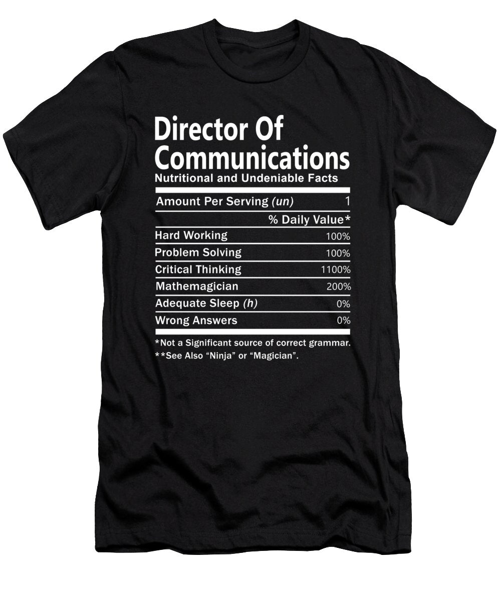 Director of Communications Nutrition Factors Gift Item Shi Hu Kang T-Shirt