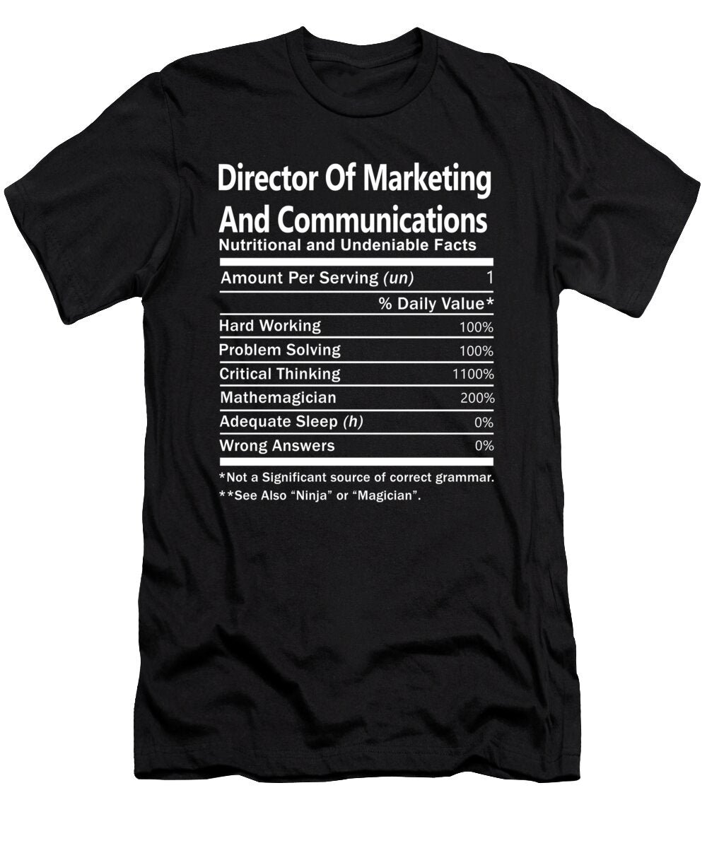 Director of Marketing and Communications Nutrition Factors Gift Item Shi Hu Kang T-Shirt