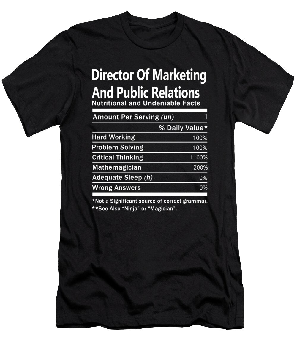 Director of Marketing and Public Relations Nutrition Factors Gift Item Shi Hu Kang T-Shirt