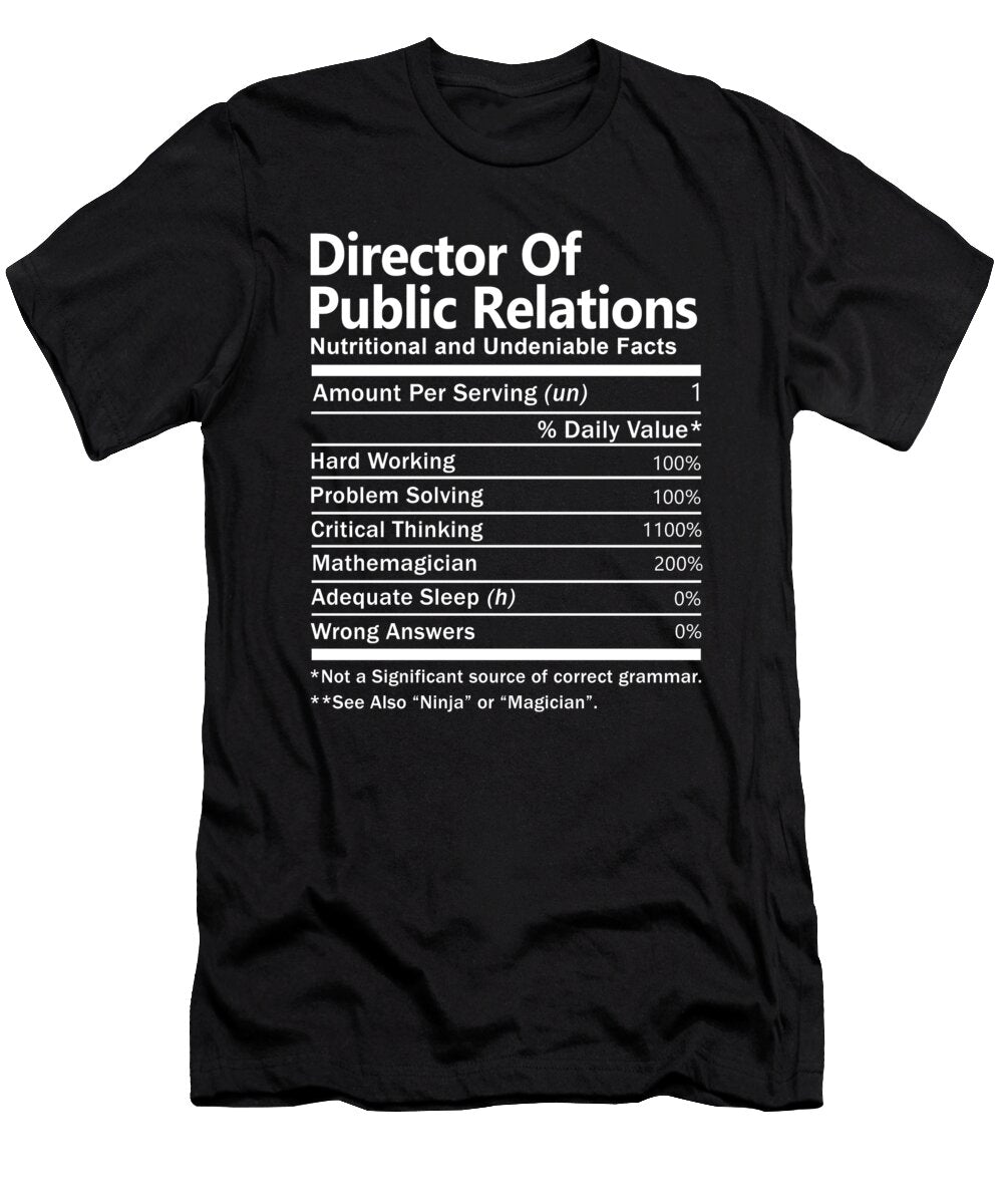 Director of Public Relations Nutrition Factors Gift Item Shi Hu Kang T-Shirt